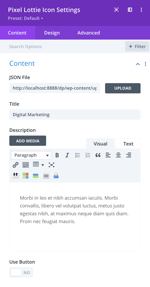 Lottie Icon Module for Divi | Divi Pixel