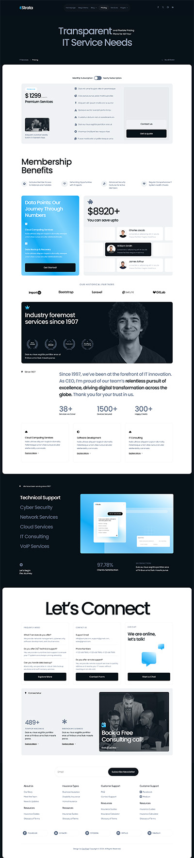 IT Services Layout Pack Pricing Page