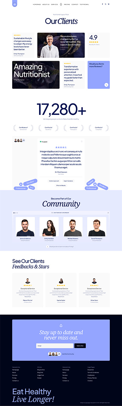 IT Services Layout Pack Testimonials Page