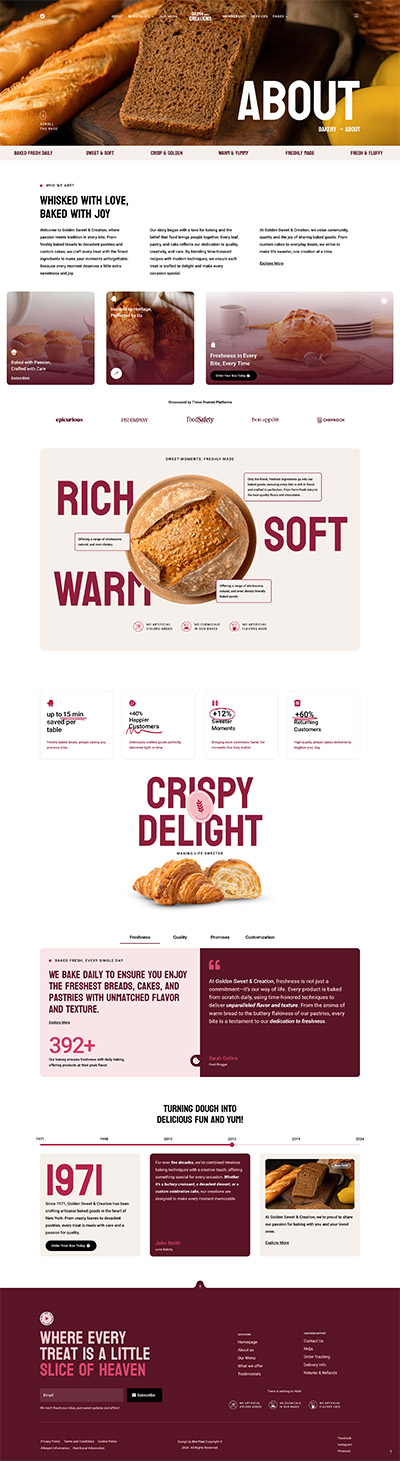 Bakery Layout Pack About us Page