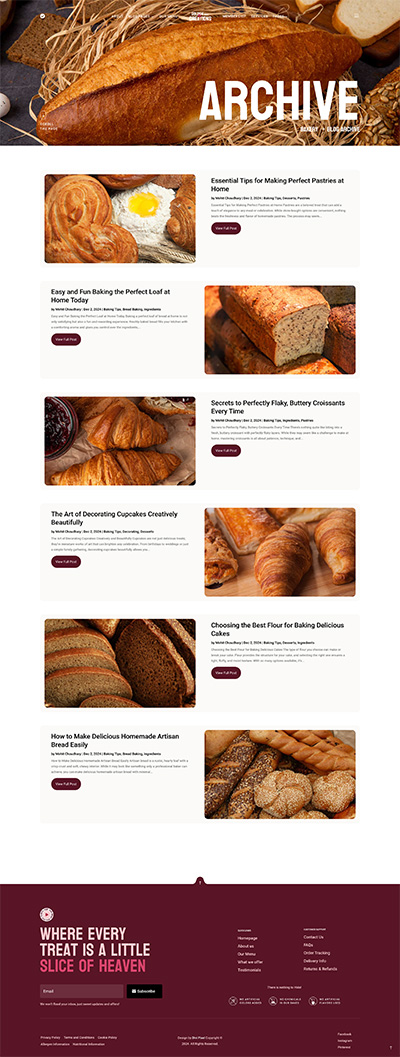 Bakery Layout Pack Blog Archive Page