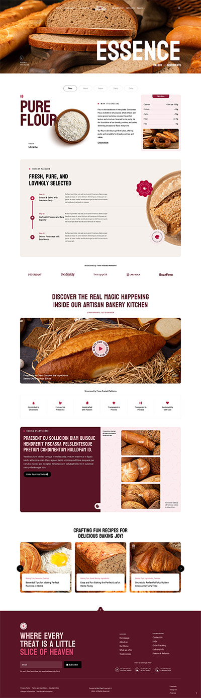 Bakery Layout Pack Team Page