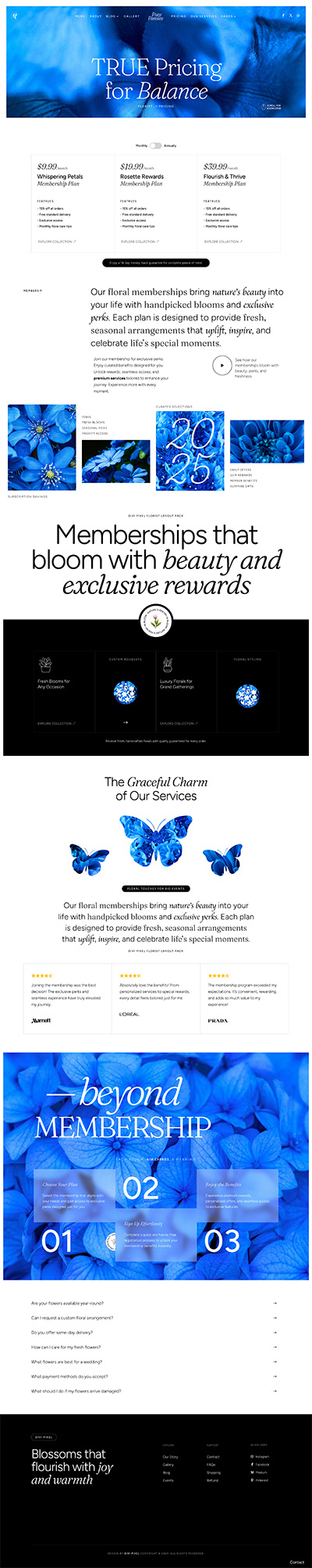 Florist Layout Pack Pricing Page