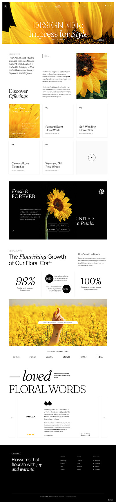 Florist Layout Pack Services Page